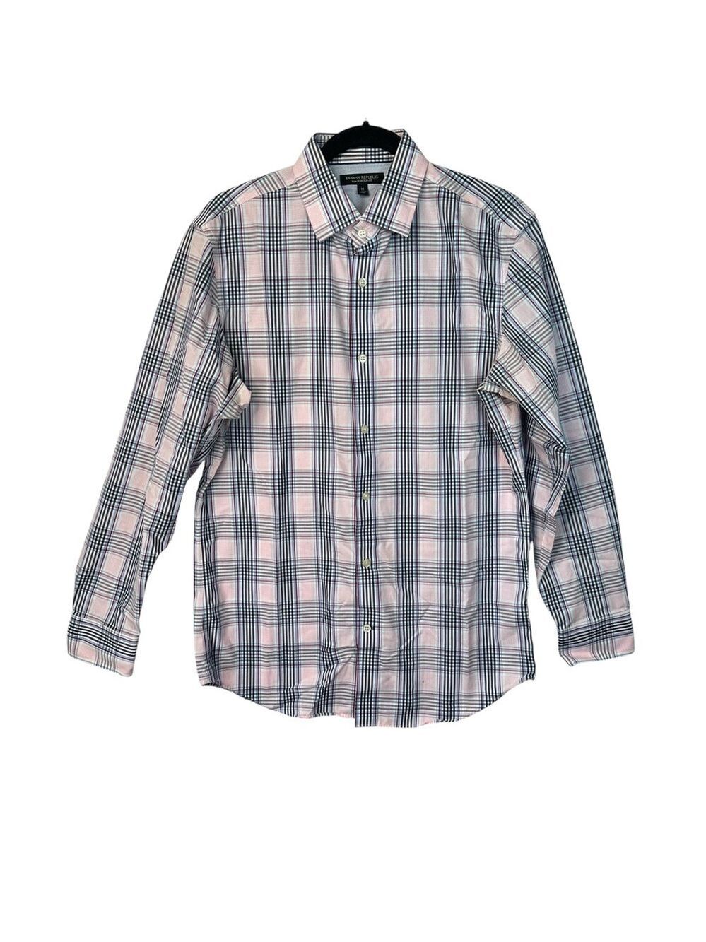 Banana Republic Plaid Button Down Shirt Medium Preppy Office Casual Classiccore